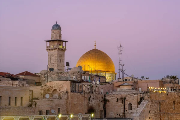 Den Västra Muren Och Klippdomen Jerusalem — Stockfoto