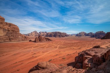 Ürdün 'deki Wadi Rum Çölü ya da Ay Vadisi