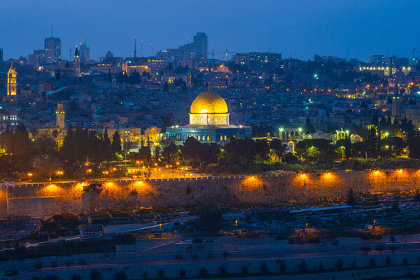 skyline of old city of jer:, israel
