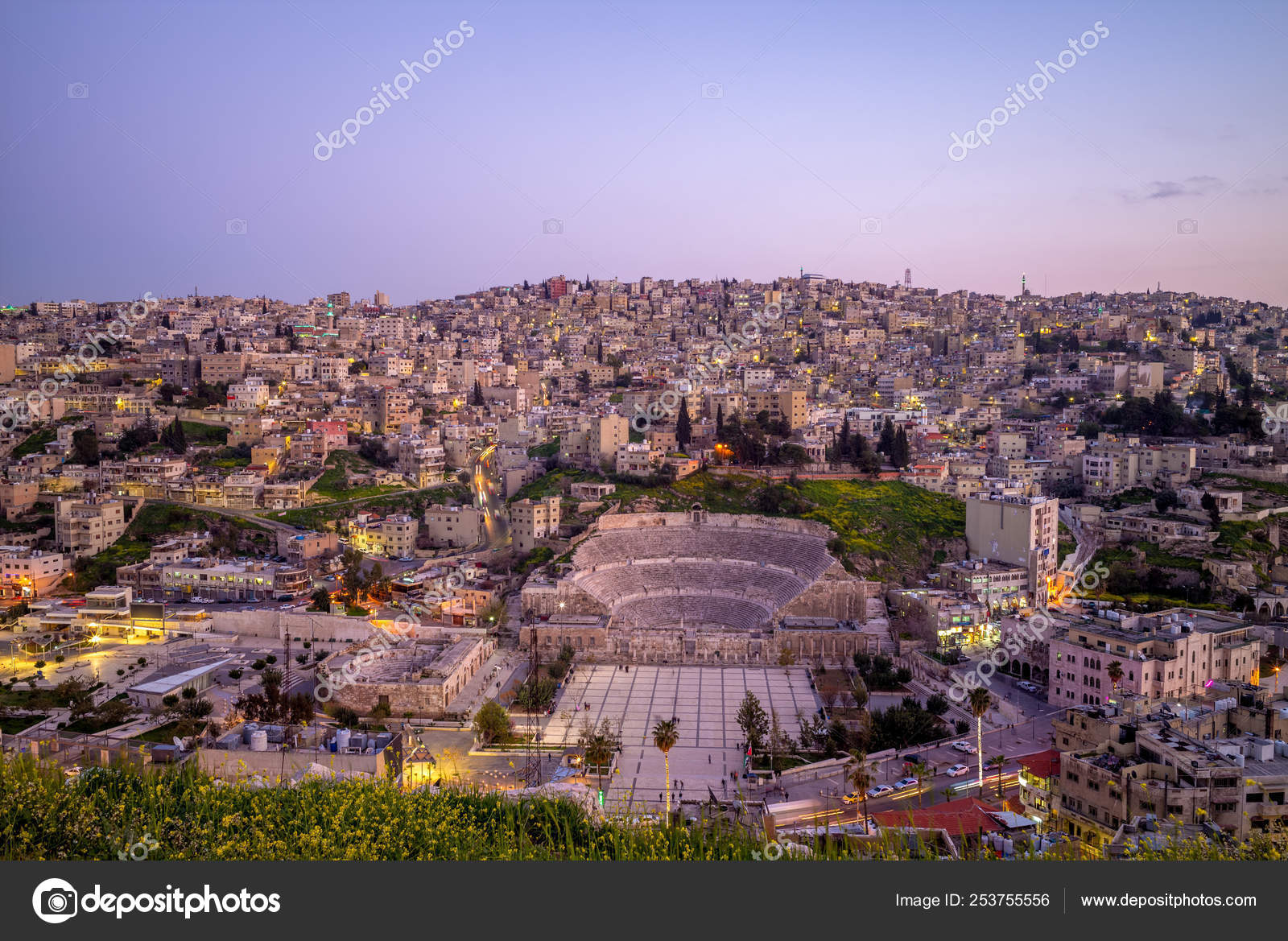 Skyline Amman Jordan Night Stock by ©richie0703 253755556