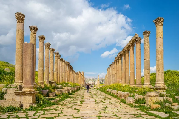 Ulica Kolumnadą Jerash Amman Jordania — Zdjęcie stockowe