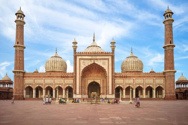 Vista Fachada Jama Masjid Old Delhi Índia — Fotografia de Stock