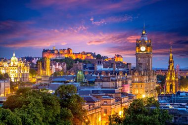havadan görünümü calton Hill, edinburgh, İngiltere