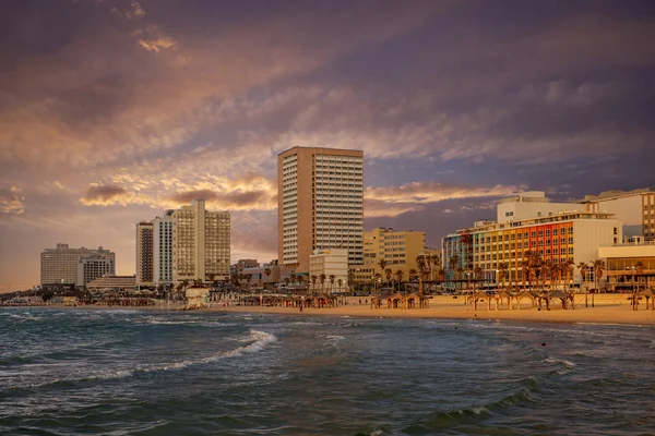 Ορίζοντα Του Τελ Αβίβ Στην Παραλία Φρίσμαν Στο Ισραήλ — Φωτογραφία Αρχείου