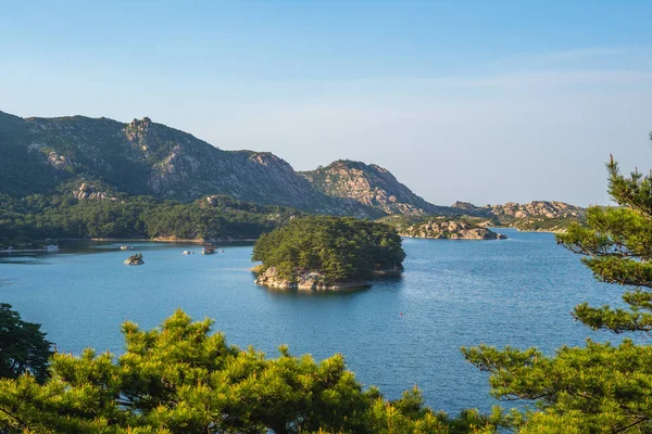 Landscape Lake Samilpo North Korea — Stock Photo, Image