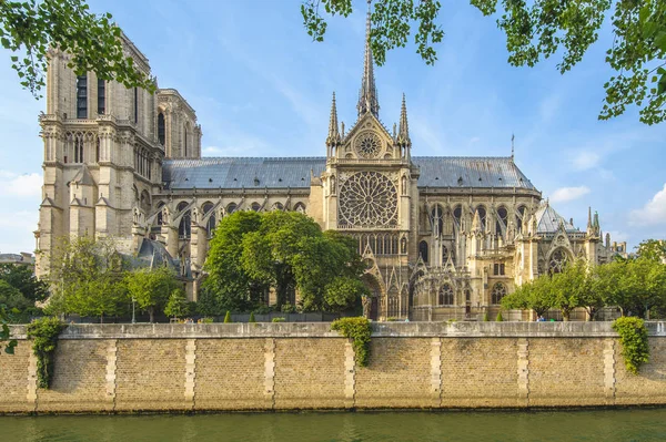 Notre Dame Paris Cathedral Seine River — Stock Photo, Image