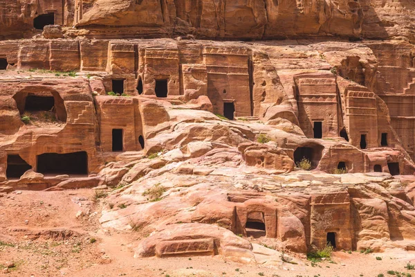 Traditionelle Höhlenheimat Petra Jordanien — Stockfoto
