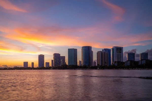 Cityscape Της Honolulu Στο Νησί Oahu Hawaii Μας — Φωτογραφία Αρχείου