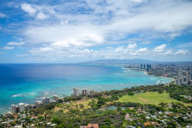 Honolulu'nun Oahu, Hawaii, Abd'deki havadan görünümü
