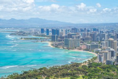 Honolulu'nun Oahu, Hawaii, Abd'deki havadan görünümü
