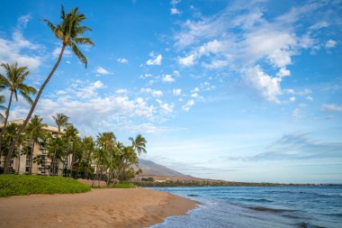 Maui Adası, Hawaii 'deki Kaanapali Sahili manzarası