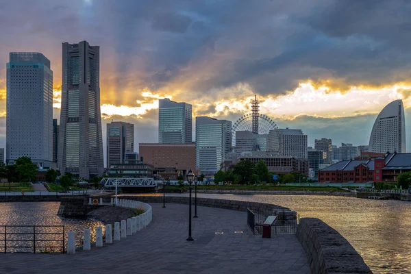 Landschaft Des Yokohama Hafens Auf Der Zounohana Terrasse — Stockfoto