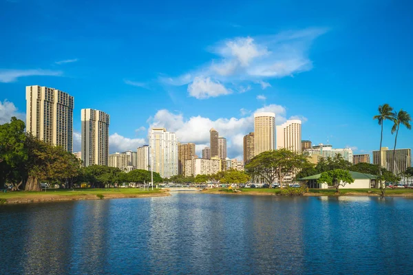 Cityscape Της Honolulu Στο Νησί Oahu Hawaii Μας — Φωτογραφία Αρχείου