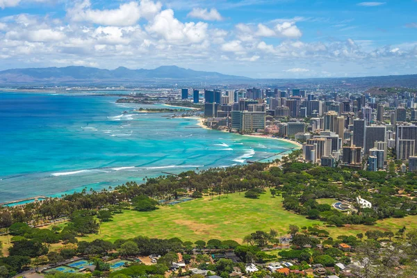 Vista Aérea Honolulu Oahu Havaí Eua — Fotografia de Stock