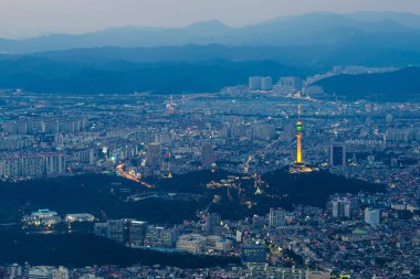 daegu, Güney Kore, aspan Park'tan gece görünümü