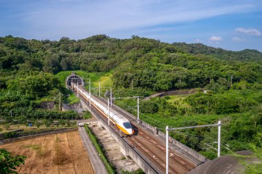 Miaoli 'de Tayvan yüksek hızlı tren yolu (THSR)