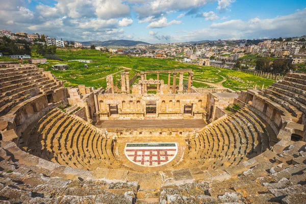 Teatro Romano Jerash Cerca Ammán Jordania —  Fotos de Stock