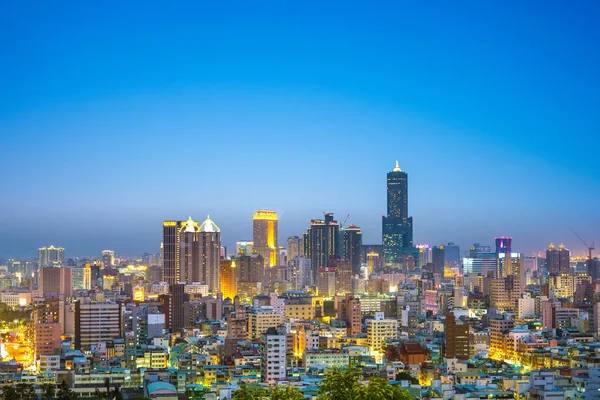 Vista Nocturna Ciudad Kaohsiung Taiwán — Foto de Stock