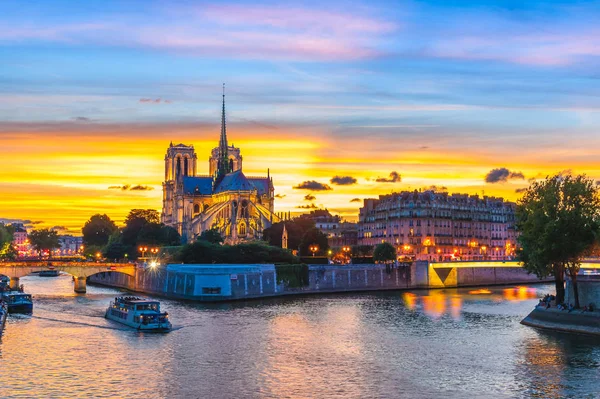 Notre Dame Paris Kathedrale Und Seine Fluss — Stockfoto