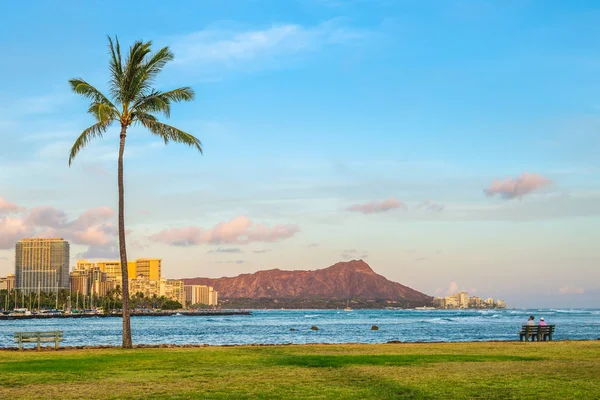 Cityscape Της Honolulu Στο Νησί Oahu Hawaii Μας — Φωτογραφία Αρχείου