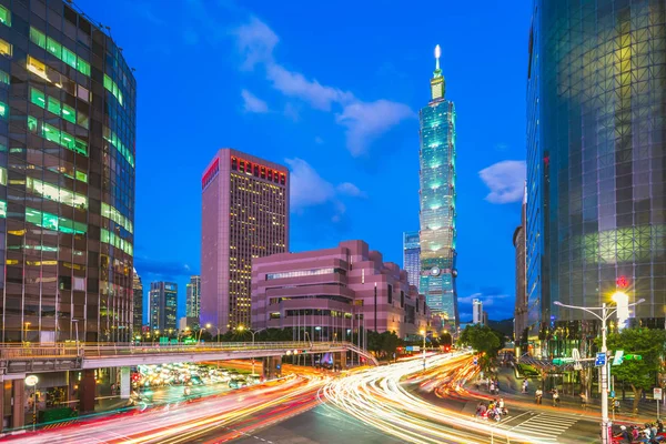Nachtscène Van Taipei City Taiwan — Stockfoto