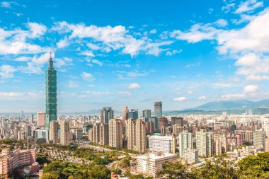 Panoramic view of Taipei City, taiwan clipart
