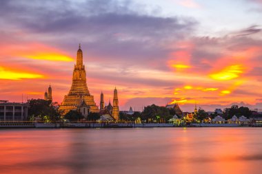 Wat Arun by Chao Phraya River at Bangkok, thailand clipart