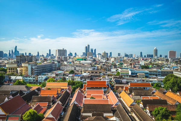 Skyline Bangkok Vista Wat Saket Thailandia — Foto Stock