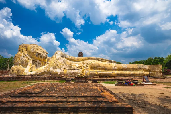 Phra Noon Liegender Buddha Wat Lokayasutharam Ayutthaya Thailand — Stockfoto