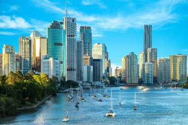 Brisbane manzarası, Queensland, Avustralya'nın başkenti