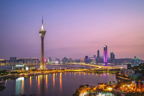 Night Scene Macau West Bay Lake China — Stock Photo, Image