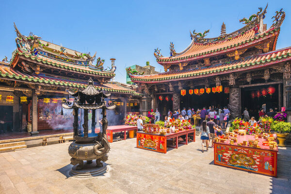 Changhua, Taiwan - April 29, 2017: Lugang Mazu Temple, a Chinese temple dedicated to the Chinese sea goddess Mazu, was built in 1590 and repaired in 1815