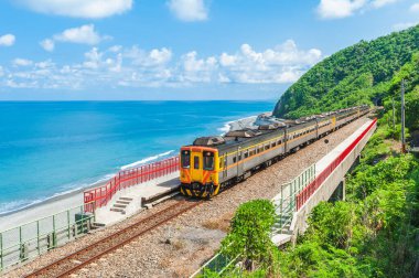 Taitung 'daki Duoliang İstasyonu' na yaklaşan tren.