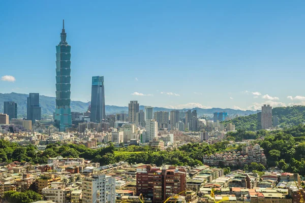 Πανοραμική Θέα Της Πόλης Ταϊπέι Στο Ταιβάν — Φωτογραφία Αρχείου