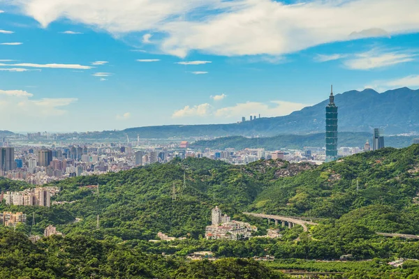 Tayvan 'daki Taipei şehrinin panoramik görüntüsü