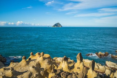 Tayvan 'daki Keelung Adası ve Heping Adası Parkı manzarası