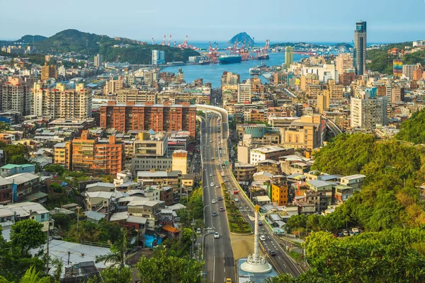 Stadtbild Von Keelung Stadt Und Hafen Taiwan — Stockfoto