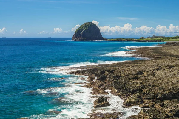 Paisagem Mantou Rock Localizado Lanyu Entardecer — Fotografia de Stock