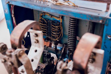 Retro elektrik donatımı. Elektrik kablo ve elektrik tesisatı. Arka plan