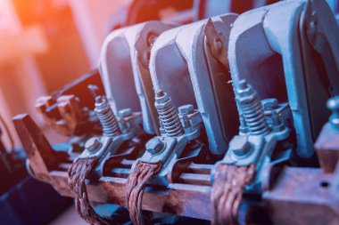 Retro elektrik donatımı. Elektrik kablo ve elektrik tesisatı. Arka plan