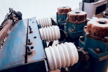 Retro elektrik donatımı. Elektrik kablo ve elektrik tesisatı. Arka plan