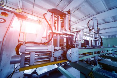 Alüminyum ve Pvc Pencere ve kapı üretimi için fabrika. Ayrıntılar Endüstri/sanayii donatımı. Arka plan