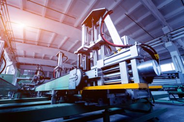 Alüminyum ve Pvc Pencere ve kapı üretimi için fabrika. Ayrıntılar Endüstri/sanayii donatımı. Arka plan