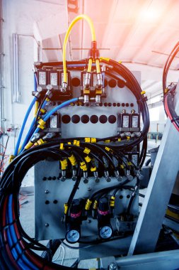 Alüminyum ve Pvc Pencere ve kapı üretimi için fabrika. Ayrıntılar Endüstri/sanayii donatımı. Arka plan