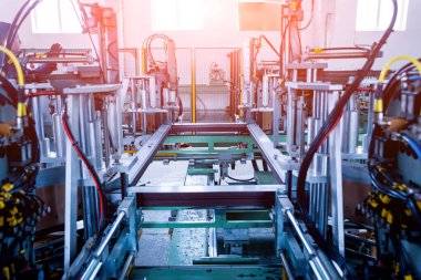 Alüminyum ve Pvc Pencere ve kapı üretimi için fabrika. Ayrıntılar Endüstri/sanayii donatımı. Arka plan