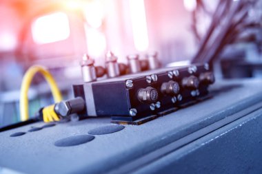 Alüminyum ve Pvc Pencere ve kapı üretimi için fabrika. Ayrıntılar Endüstri/sanayii donatımı. Arka plan