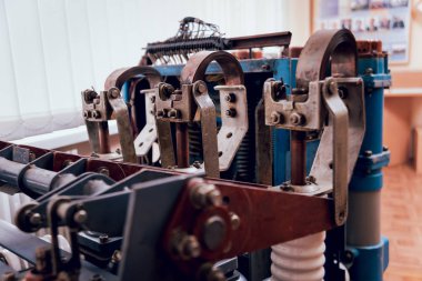 Retro elektrik donatımı. Elektrik kablo ve elektrik tesisatı. Arka plan