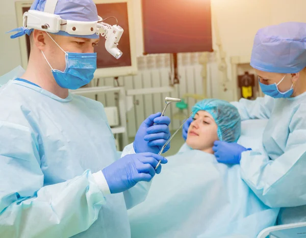 Endoskopické Chirurgie Laserové Vaporizaci Nosní Concha Moderní Přístrojové Vybavení — Stock fotografie