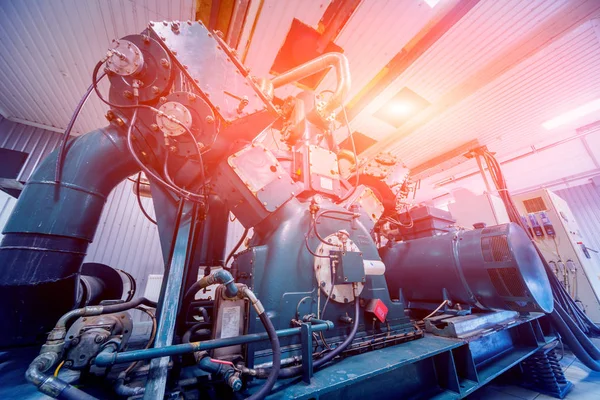 Stand Diesel Generator Aan Fabriek Radiator Brandstof Filtersysteem — Stockfoto