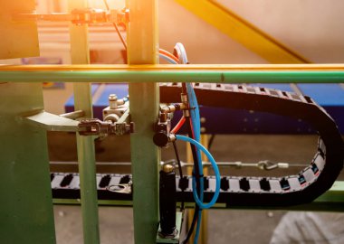 Alüminyum ve Pvc Pencere ve kapı üretimi için fabrika. Ayrıntılar Endüstri/sanayii donatımı. Arka plan